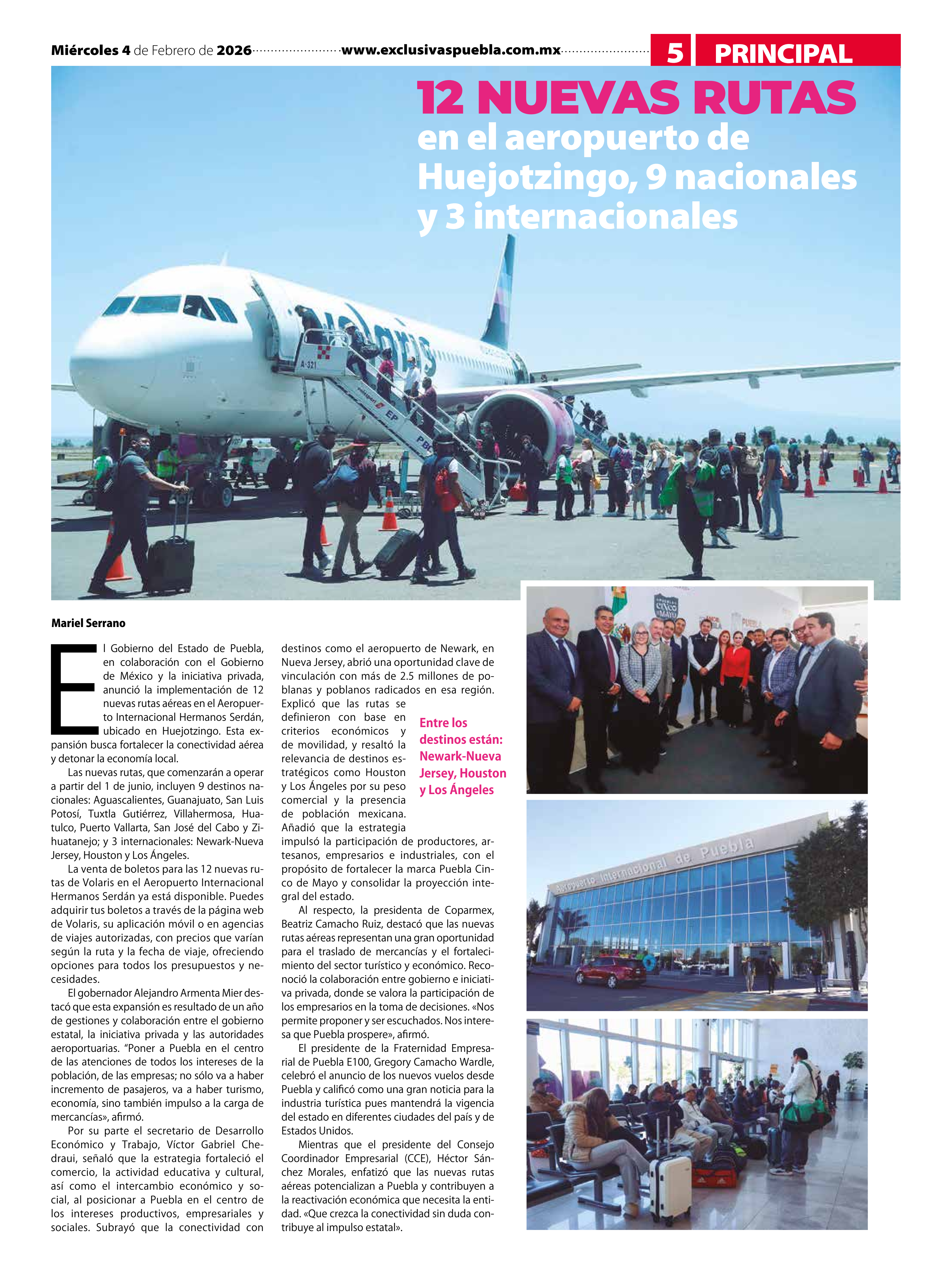Puebla lider... 12 nuevas rutas, 9 nacionales y 3 internacionales ...