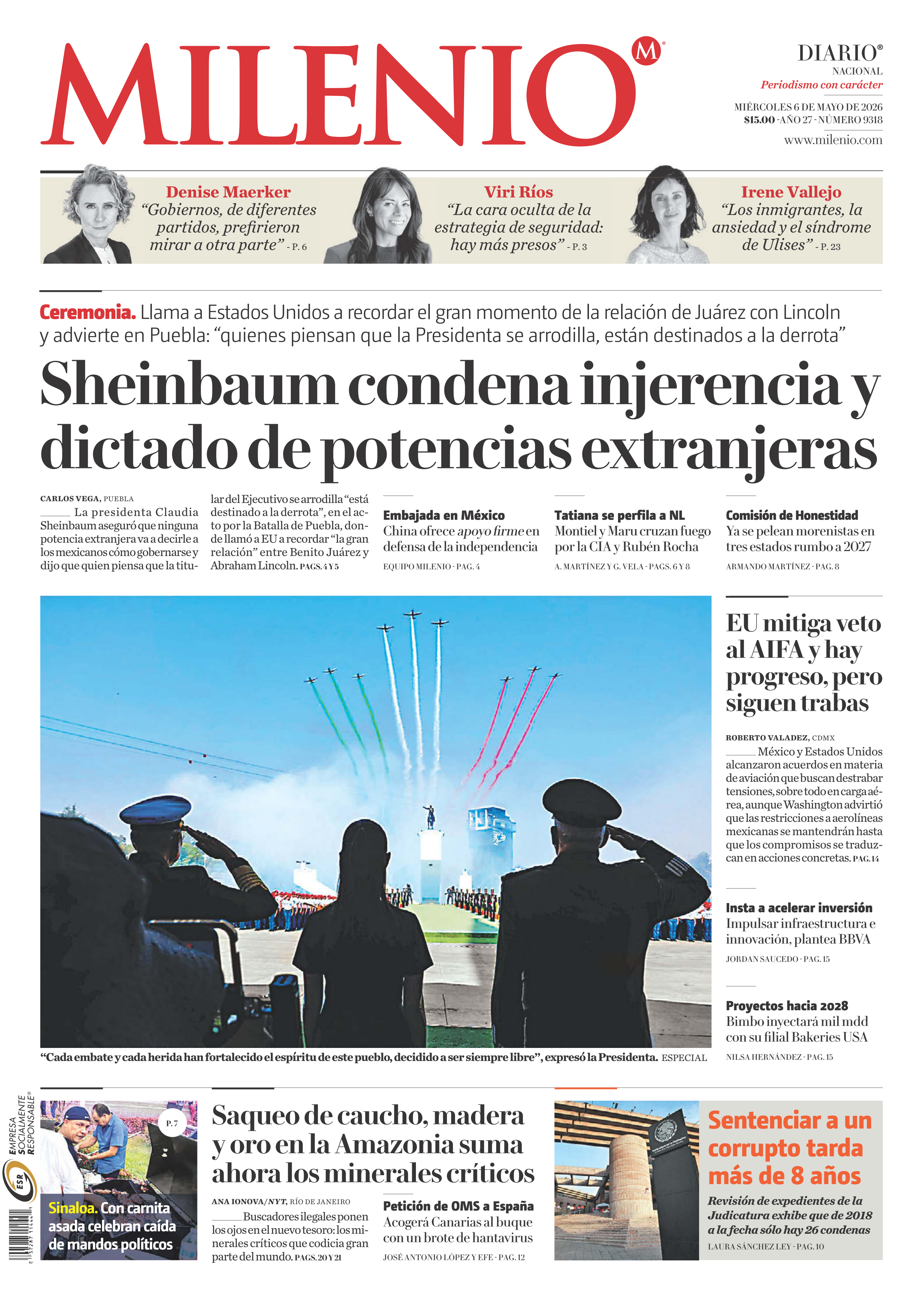 Portada Milenio Diario